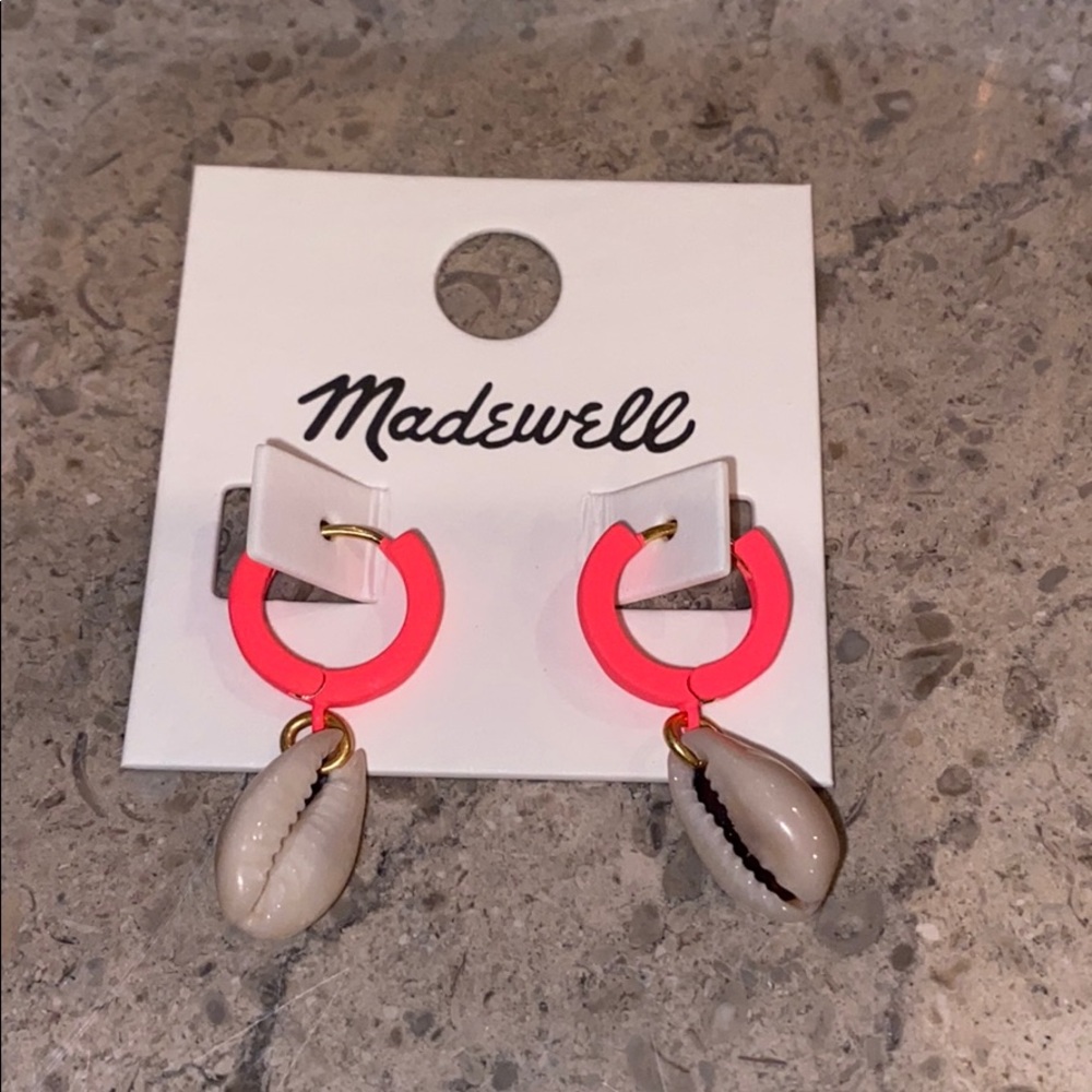 J. Crew Neon Hoop Earrings With Shells